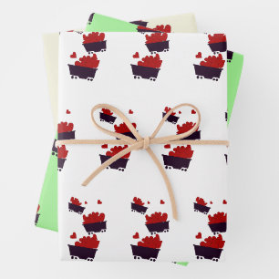 Züge mit Herz Geschenkpapier Set