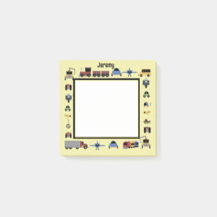 Züge, Pfade und Automobilboys Mit Monogramm Post-it Klebezettel