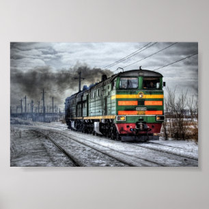 Züge Russischer Diesel-Motor Poster