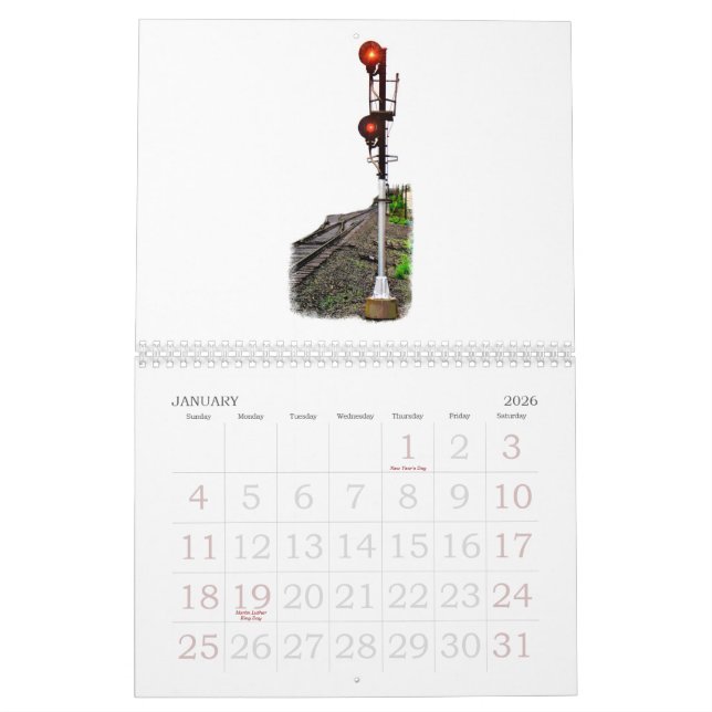 Züge u. Eisenbahn-Landschafts-Wandkalender Kalender (Jan 2026)