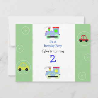 Züge und Autos Einladung zum Geburtstag