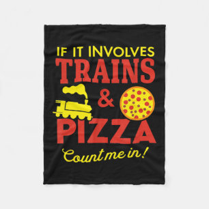 Züge und Pizza Fun Autismus Bewusstsein Fleecedecke