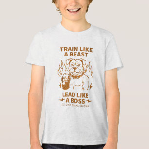 Züge wie ein Biest. Blei wie ein Boss Tri-Blend Shirt