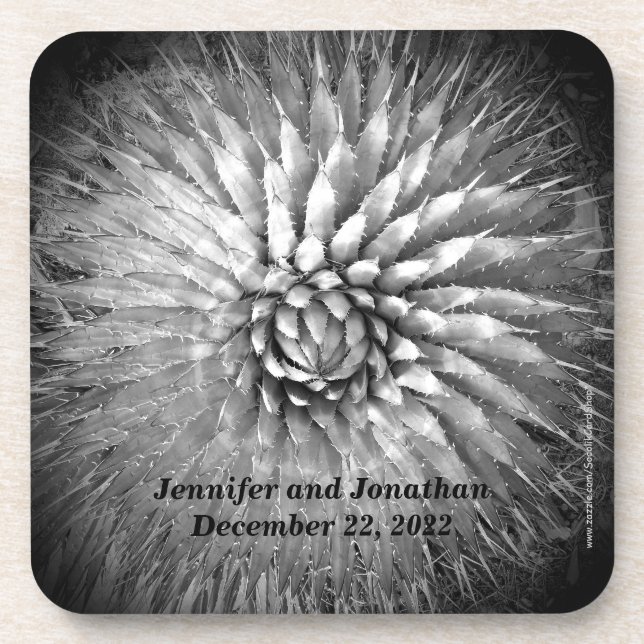 Zugelassene Spikes Personalisierter Name B&W Set 6 Untersetzer (Vorderseite)