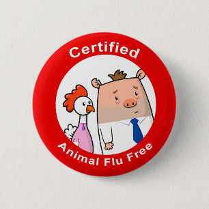 Zugelassene Tiergrippe frei Button