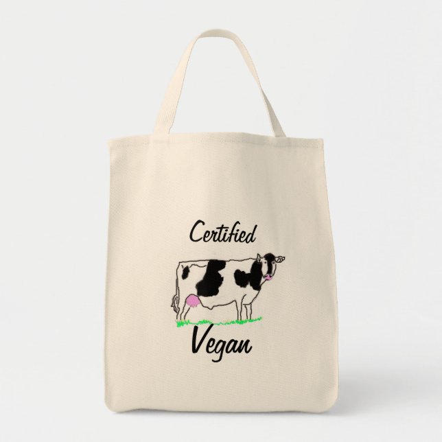 Zugelassene vegane Lebensmittelgeschäft-Tasche Tragetasche (Vorne)