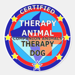 ZUGELASSENES THERAPIE-TIER - THERAPIE-HUND RUNDER AUFKLEBER