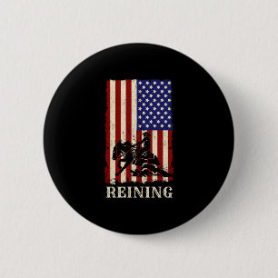 Zügelpferd 4. Juli-Flagge lustiges Reitgeschenk Button