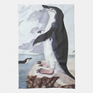 Zügelpinguin, Antarktische Vögel in alter Zeitaufn Geschirrtuch