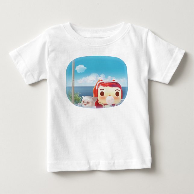 Zugfahrt mit Katze Baby T-shirt (Vorderseite)