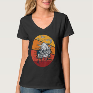 Zugführer Eisenbahn Dampf Lokomotive Bahn T-Shirt