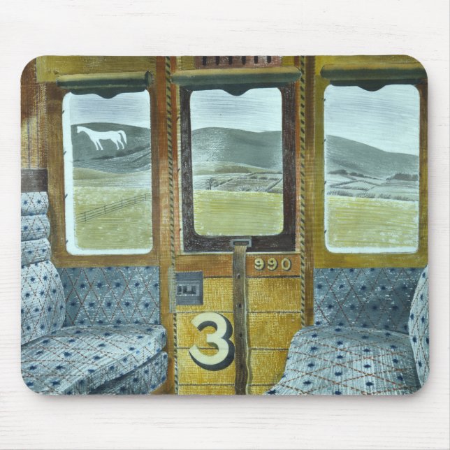 Zuglandschaft (von Eric Ravilious) Mousepad (Vorne)