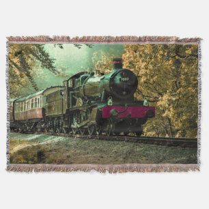 Zuglokomotive Retro Vintage Herbstlaube Decke