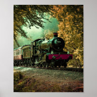 Zuglokomotive Retro Vintage Herbstlaube