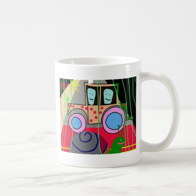 Zugmaschine und Schnecke Kaffeetasse (Rechts)