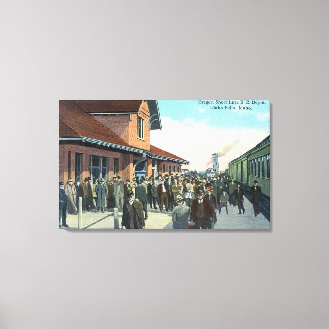Zugreisende entfällt der Boarding Leinwanddruck (Vorderseite)