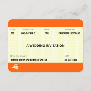 Zugschein Inspiriert   Hochzeit Einladung