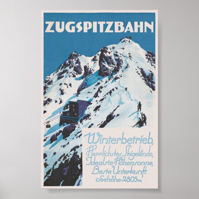 Zugspitzbahn Vintage Poster 1927 (Vorne)