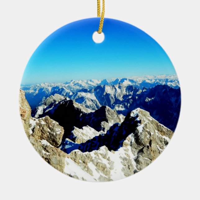 Zugspitze Deutsche Alpen Keramik Ornament (Vorne)