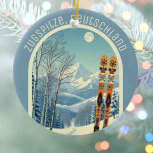 Zugspitze Deutschland Germany Ski-Souvenir Keramik Ornament
