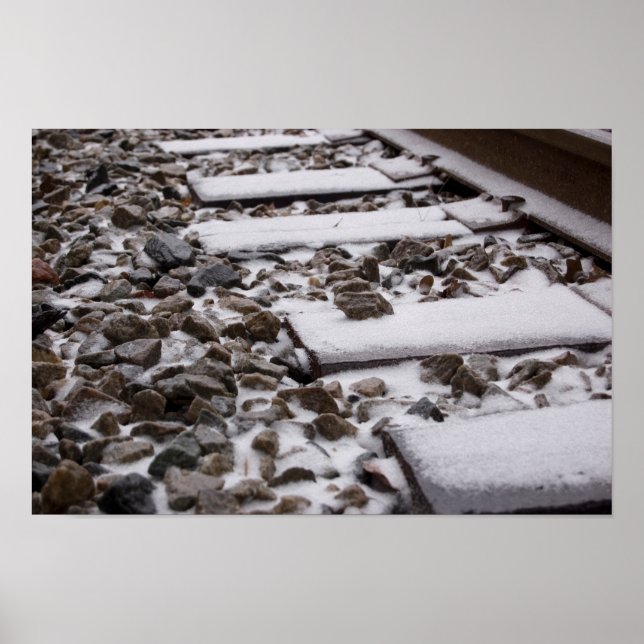 Zugspuren im Schnee Poster (Vorne)
