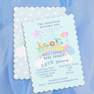 Zugtiere Baby Pastel Blue Feiertagskarte