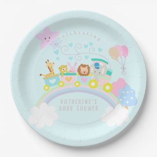 Zugtiere blau pappteller
