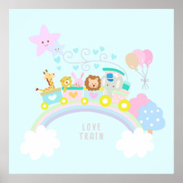 Zugtiere blau poster