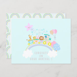 Zugtiere blau postkarte