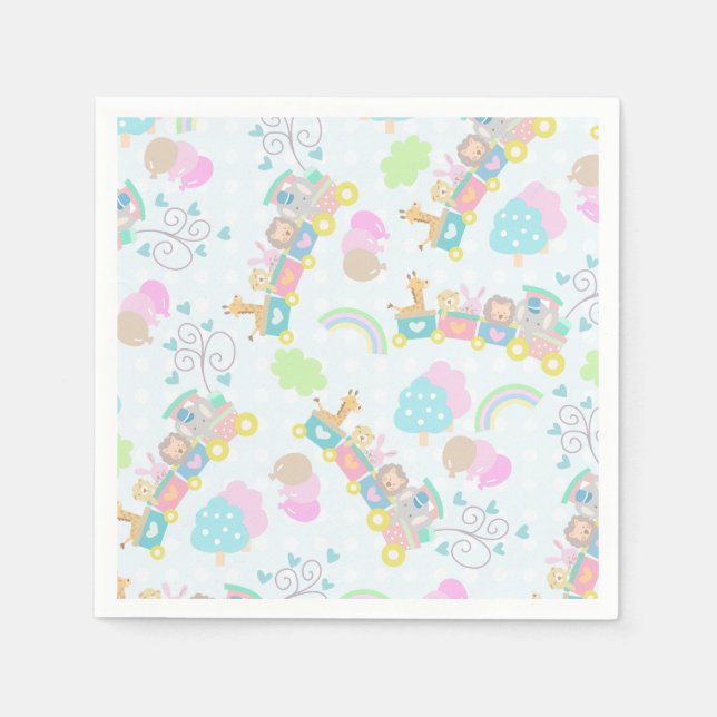 Zugtiere blau serviette (Vorderseite)