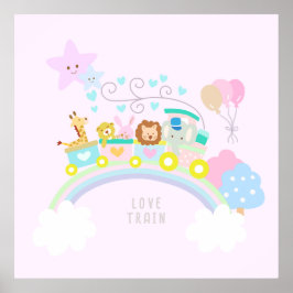 Zugtiere rosa poster