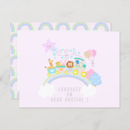 Zugtiere rosa postkarte