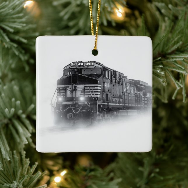 Zugtrassen Schwarz-Weiß Keramikornament (Baum)