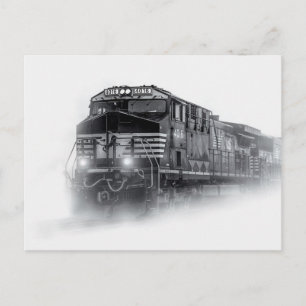 Zugtrassen Schwarz-Weiß Postkarte