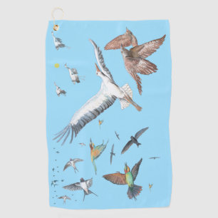 Zugvögel, die ihre Flüge aufspüren Illustration Golfhandtuch