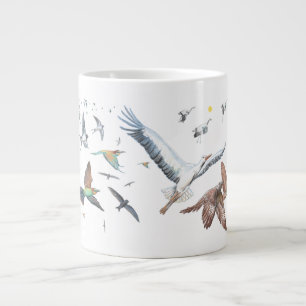 Zugvögel, die ihre Flüge aufspüren Illustration Jumbo-Tasse