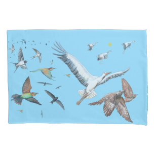 Zugvögel, die ihre Flüge aufspüren Illustration Kissenbezug