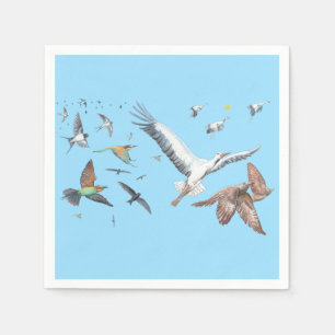 Zugvögel, die ihre Flüge aufspüren Illustration Serviette