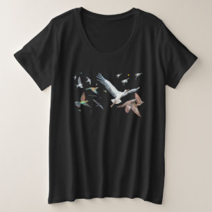 Zugvögel, die ihre Flüge zurückverfolgen Große Größe T-Shirt