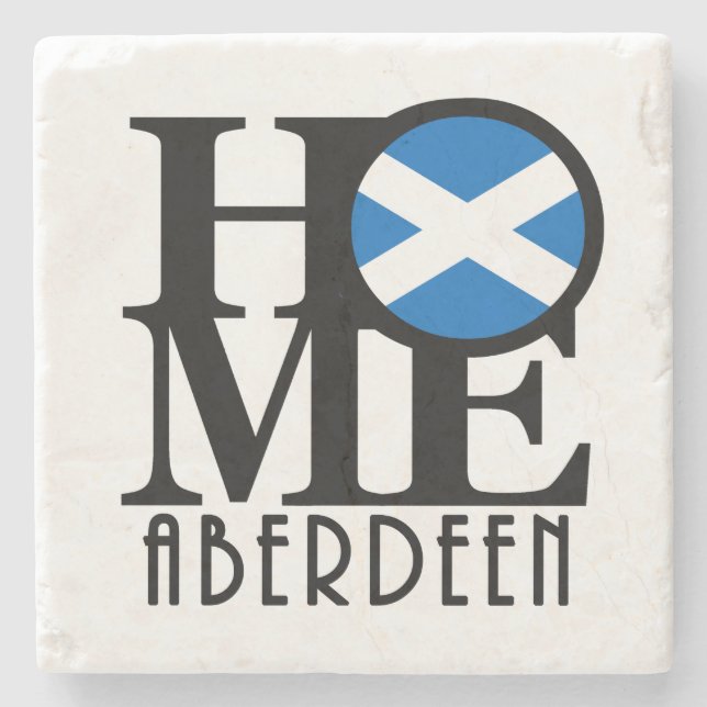 ZUHAUSE Aberden Scotland Steinuntersetzer (Vorderseite)