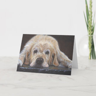 Zuhause-allein goldener Retriever-Gruß-Karte Karte