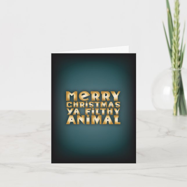 Zuhause allein, modern, Aquamarin, Weihnachtskarte Karte (Vorderseite)