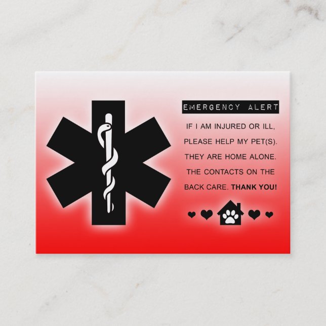 Zuhause-Alleinstitel Visitenkarte (Vorderseite)