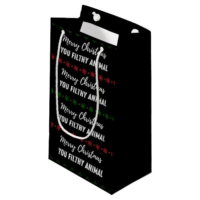 Zuhause Alone Weihnachtsgeschenktasche Kleine Geschenktüte (Vorderseite Schrägansicht)