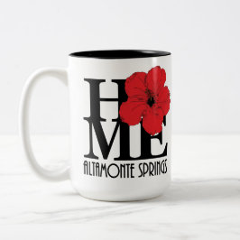 ZUHAUSE Altamonte Springs Roter Hibiskus 15oz Zweifarbige Tasse