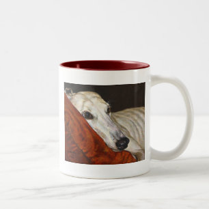 Zuhause an der letzten zweifarbige tasse