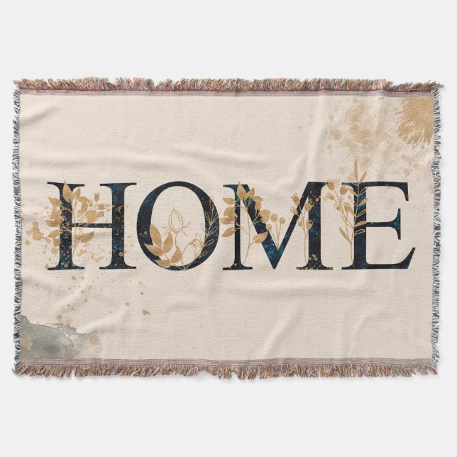 Zuhause Aquarellschrift goldblättrig Blattwerk Kru Decke (Vorderseite)