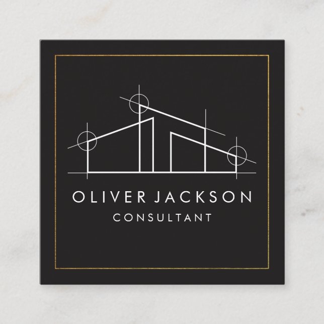 Zuhause Architect Logo Quadratische Visitenkarte (Vorderseite)