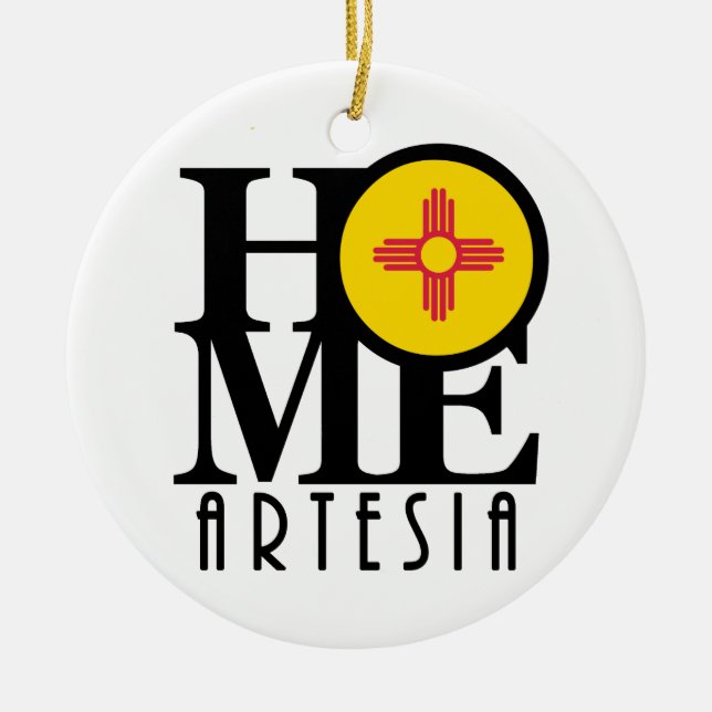 ZUHAUSE Artesia New Mexico Keramik Ornament (Vorne)