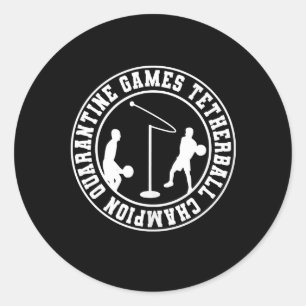 Zuhause Athletic Quarantäne Games Tetherball Tenni Runder Aufkleber